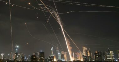 Hezbollah terrorists launch 100 rockets at Israel â overwhelming the Iron Dome